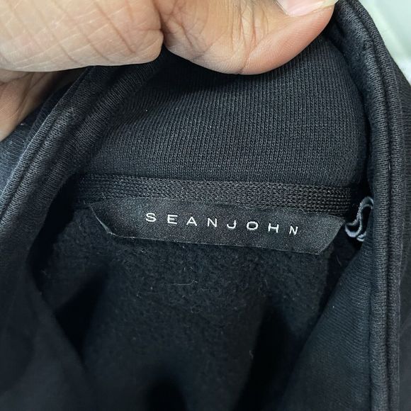 Sean John Mens Full Zip Track Jacket Black Large Asymmetrical Zip - Picture 7 of 16